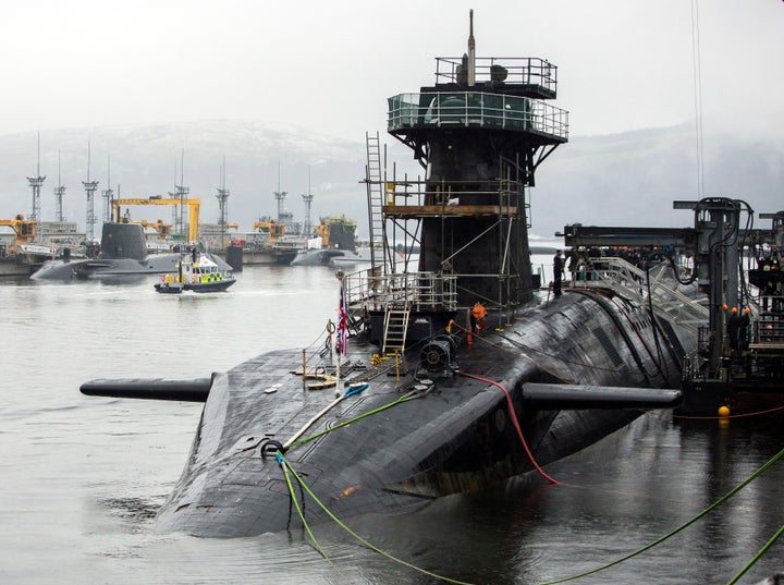 A current Vanguard submarine carrying Trident