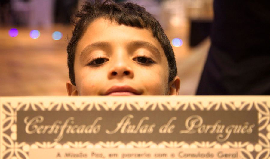 Six-year-old Ahmed Bakre was the youngest student in the Portuguese language class.