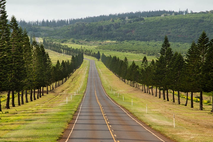 The road between Lanai City and the Four Seasons beach resort and Hulopo’e Bay.