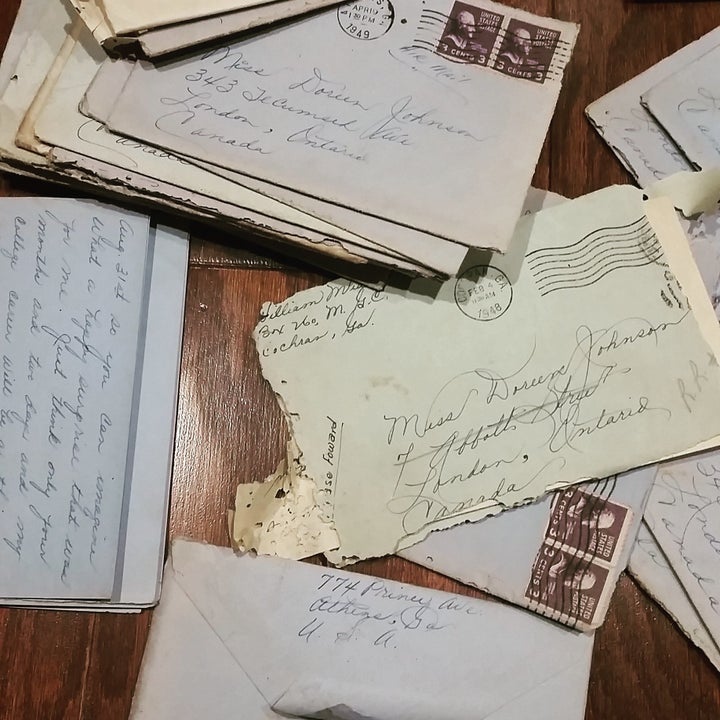 The love letters that were found the the Carters' kitchen cabinet.