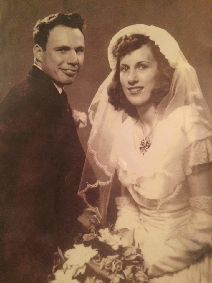 Bud and Doreen Middleton in their wedding attire.