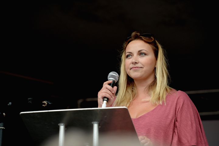 Singer Charlotte Church speaks at Parliament Square during an anti-austerity rally in June