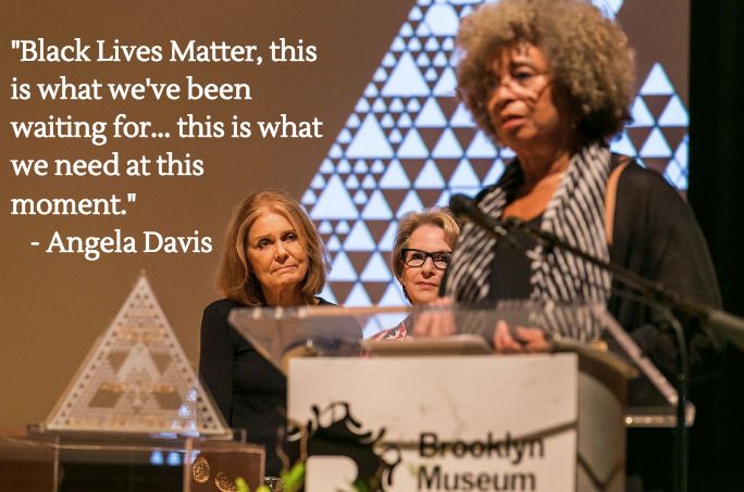 Activist Angela Davis delivers a speech upon accepting her <a href="https://www.brooklynmuseum.org/eascfa/video/first-awards" target="_blank" role="link" class=" js-entry-link cet-external-link" data-vars-item-name="Sackler Center First Award" data-vars-item-type="text" data-vars-unit-name="57511492e4b0eb20fa0d900c" data-vars-unit-type="buzz_body" data-vars-target-content-id="https://www.brooklynmuseum.org/eascfa/video/first-awards" data-vars-target-content-type="url" data-vars-type="web_external_link" data-vars-subunit-name="article_body" data-vars-subunit-type="component" data-vars-position-in-subunit="0">Sackler Center First Award</a>.