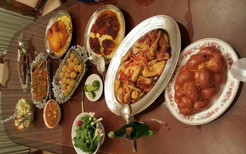 Traditional Persian Jewish Shabbat dinner with Gondi.