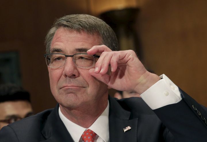 U.S. Defense Secretary Ash Carter waits to testify before a Senate Appropriations Defense Subcommittee hearing on the Defense Department's FY2017 budget in Washington, U.S. April 27, 2016.