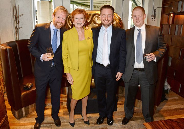 Cilla with her sons (left to right) Ben, Robert and Jack Willis