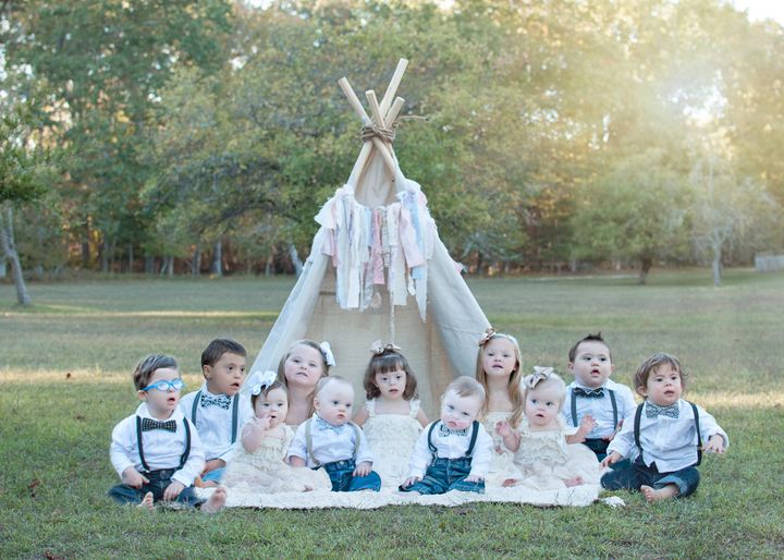 11 little kids with Down syndrome, ages 0 to 5 participated in the series.