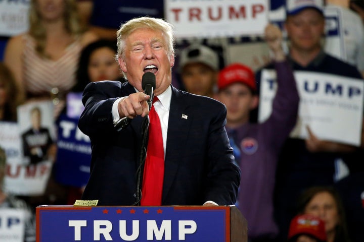 Donald Trump holds a rally with supporters in Albuquerque, New Mexico, on May 24, 2016.