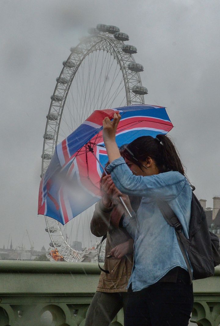 Torrential rain and thundery showers are expected to hit the UK from Tuesday
