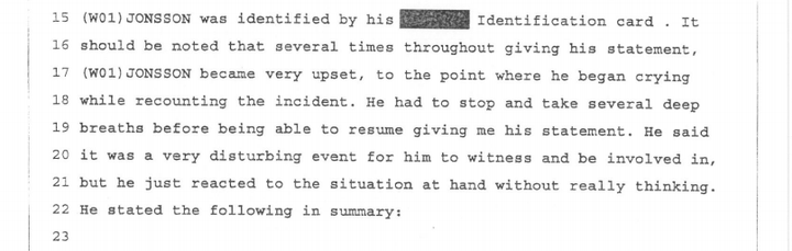 An excerpt from the police report in Brock Turner's assault.