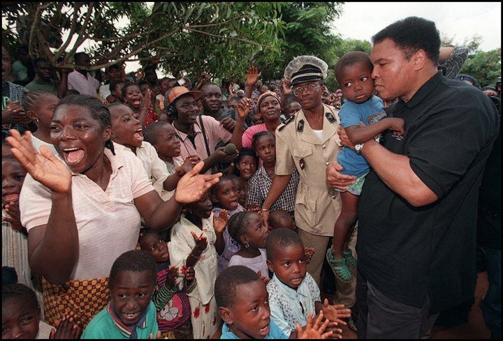 As a part of his "goodwill tour," Ali gave generously to people in the Ivory Coast.