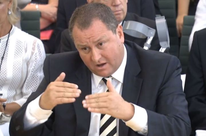 Sports Direct boss Mike Ashley gives evidence to the Business, Innovation and Skills Committee