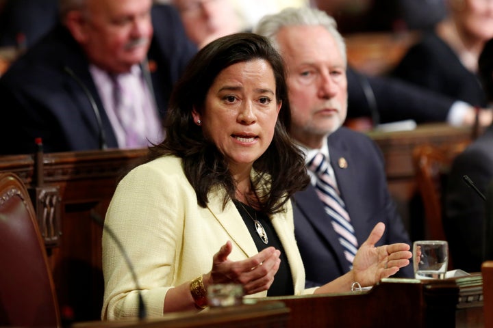 Canada's Justice Minister Jody Wilson-Raybould speaks about the medically-assisted suicide bill in the Senate chamber on Parliament Hill in Ottawa, Ontario, Canada, June 1, 2016.