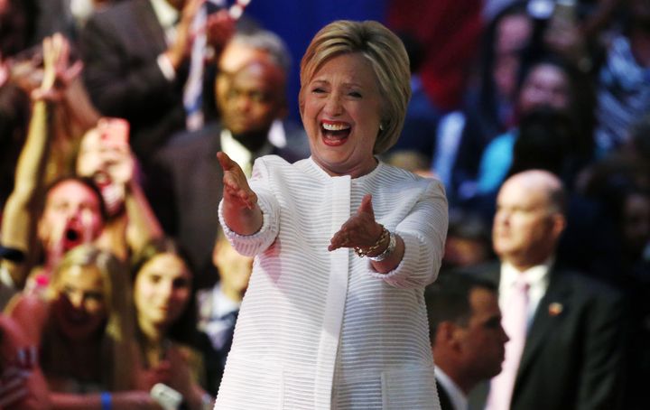 Former Secretary of State Hillary Clinton said in her speech Tuesday that her mother was born on the day Congress passed the 19th Amendment, giving women the right to vote.