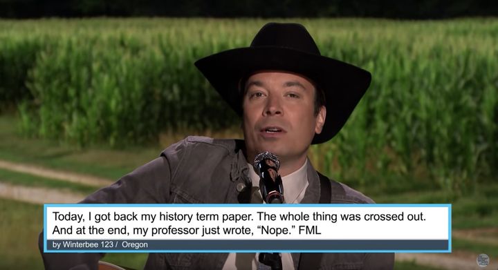 Jimmy Fallon and Ethan Hawke turn FML complaints into country songs.