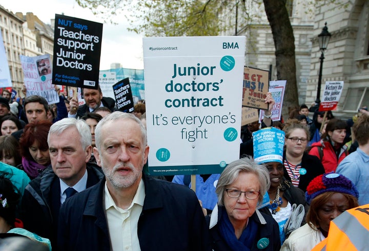 Jeremy Corbyn on the march