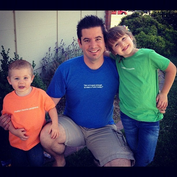 Beau Coffron with two of his three children.