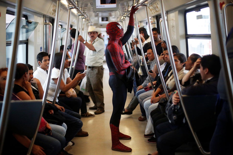 Moises Vazquez, 26, known as Spider-Moy, a computer science teaching assistant at the Faculty of Science of the National Auto