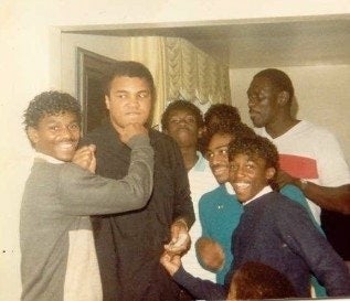 Hubby (in the green) and the Champ