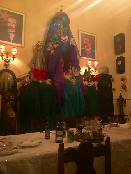 The table where Kim and Kanye dined along with the Kardashian family.