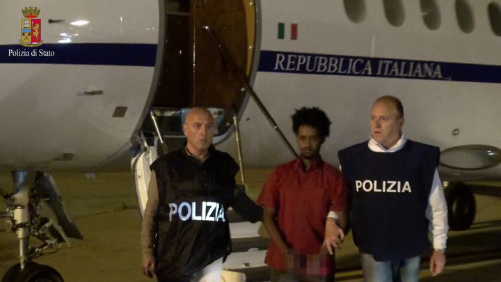 The man Italian authorities claim is Mered Medhanie in custody.