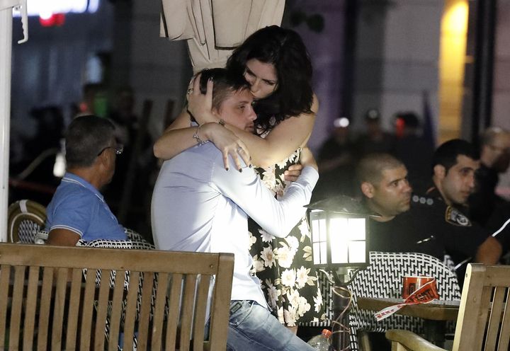 Israelis embrace following the shooting