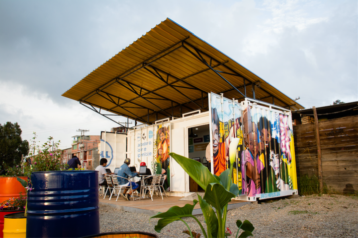 A Zubabox dubbed the"Dell Solar Learning Lab" in Cazuca, a suburb of Bogota, Colombia.