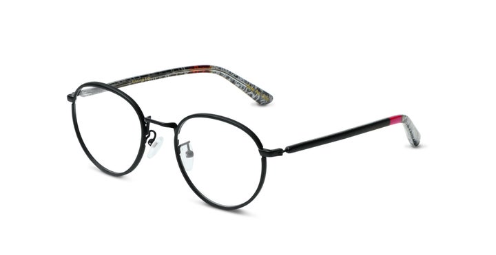 The eyewear frames are inspired by those worn by Haring during his lifetime. 