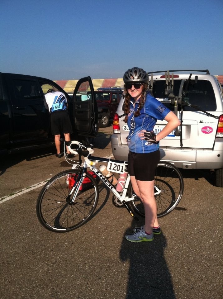 Me preparing for my 50-mile ride with Make-A-Wish