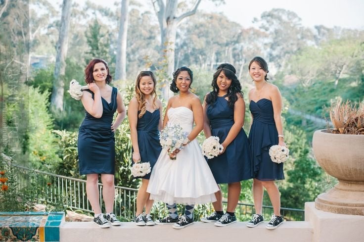 Bridesmaids in hot sale sneakers