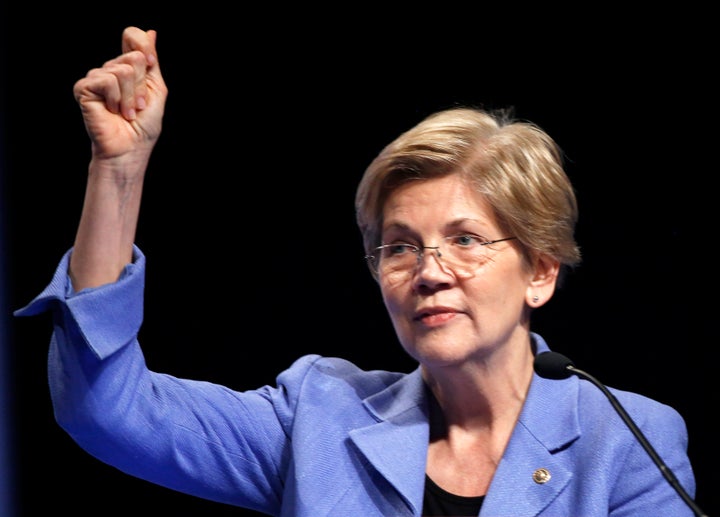 Sen. Elizabeth Warren (D-Mass.) speaks at the Credit Union National Association Governmental Affairs Conference in Washington on March 11. Warren endorsed Clinton for president on Thursday.