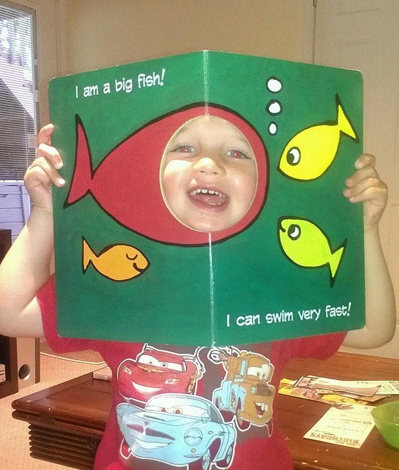 <i>He's learning to swim on his own. </i>