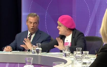 <strong>An angry Farage and Izzard were locked in a heated feud</strong>