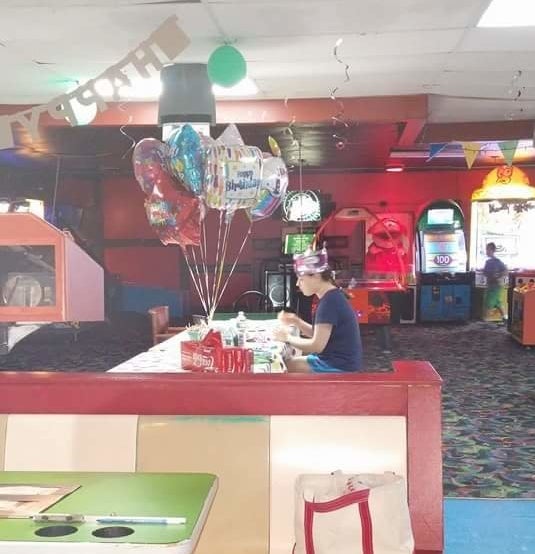 <strong>Hallee pictured apparently alone at her 18th birthday party last year</strong>