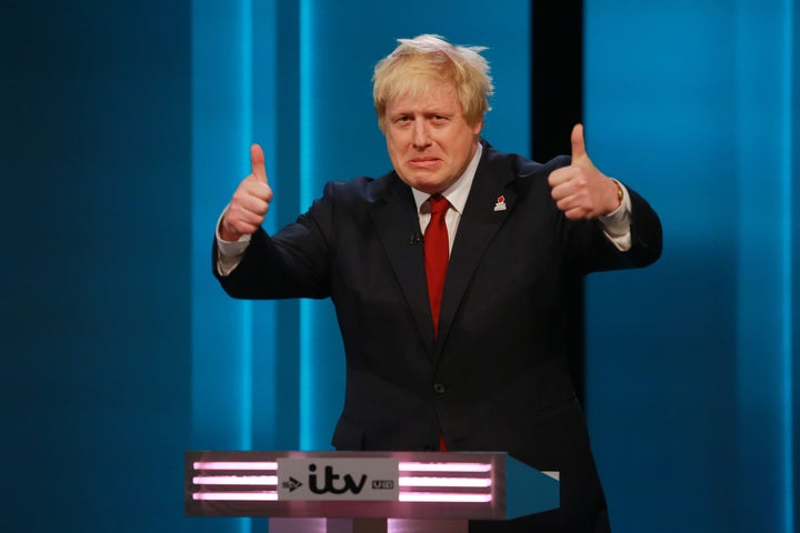 Former Mayor of London Boris Johnson argues for Britain to leave the EU during The ITV Referendum Debate