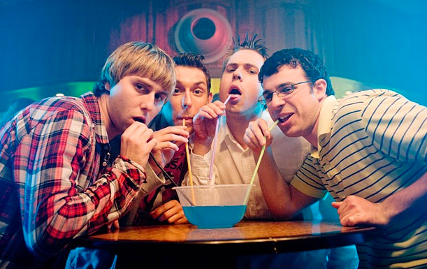 <strong>James Buckley and Joe Thomas (left and 2nd right) are teaming up for another comedic outing </strong>