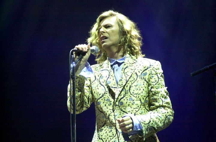 David Bowie performing at Glastonbury in 2000