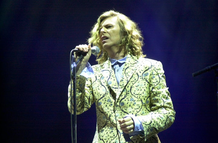 <strong>David Bowie performing at Glastonbury in 2000</strong>