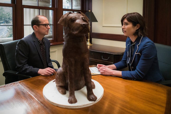 Mary Elizabeth Winstead as Laurel Healy, who meets a constituent intent on giving her senator brother a handmade chocolate dog.