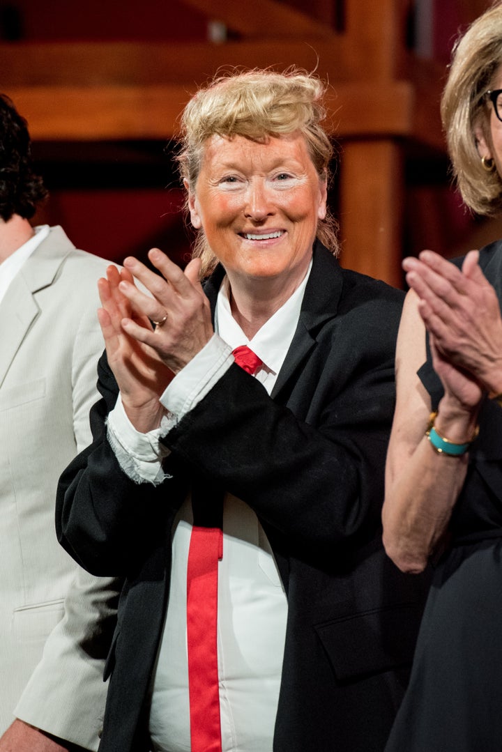 Meryl Streep performs during the 2016 Public Theater Gala at Delacorte Theater on June 6, 2016 in New York City.