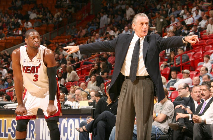 Dwyane Wade and Miami Heat coach Pat Riley