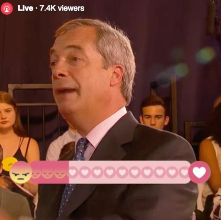 Nigel Farage's comments provoked anger from Buzzfeed's live Facebook audience on Friday