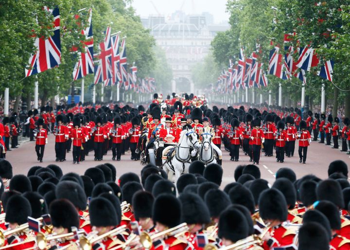 <strong>Queen Elizabeth II and Prince Philip return to Buckingham Palace after attending the Trooping the Colour last year.</strong>
