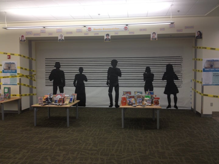 The Banned Books Week display. 