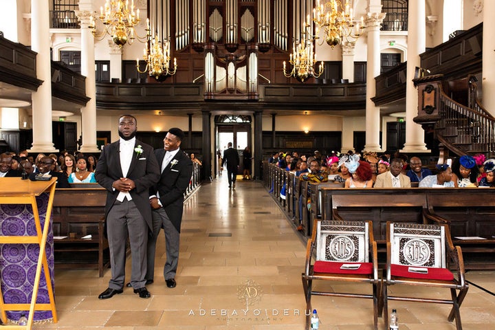 Gabriel and his best man, Tolu, who first introduced the couple.