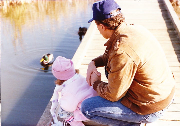 Kate Fisher and her father.