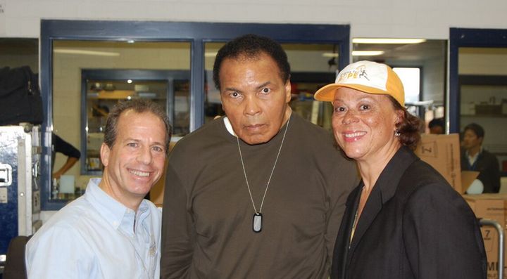 Ivan Blumberg, Muhammad Ali and his wife Lonnie Ali at an Athletes for Hope workshop.