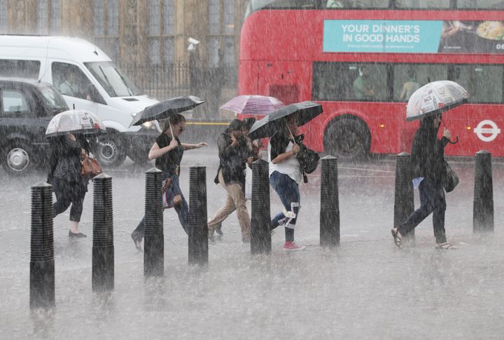 A severe weather warning has been issued for London today with the capital set to be hit by torrential rain
