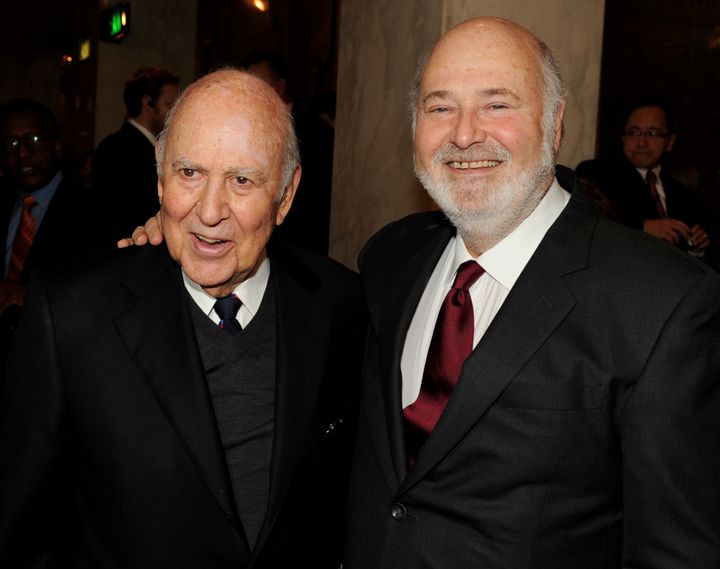 Carl Reiner (L) appears with his son Rob. The father and son share a passion for directing, acting -- and attacking Donald Trump.