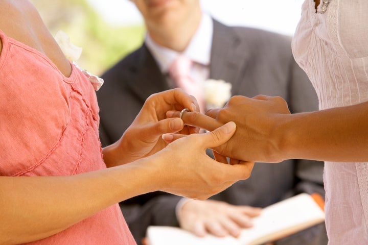 Compared to three years ago, same-sex weddings are definitely family affairs.